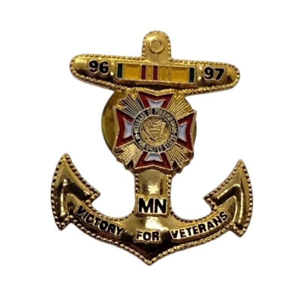 Veterans Foreign Wars Victory for Veterans MN Anchor Lapel Hat Pin Collectible